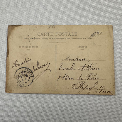 Vintage Zeppelin Airship Dirigible Postcard Post Card French Lebaudy Le Jaune