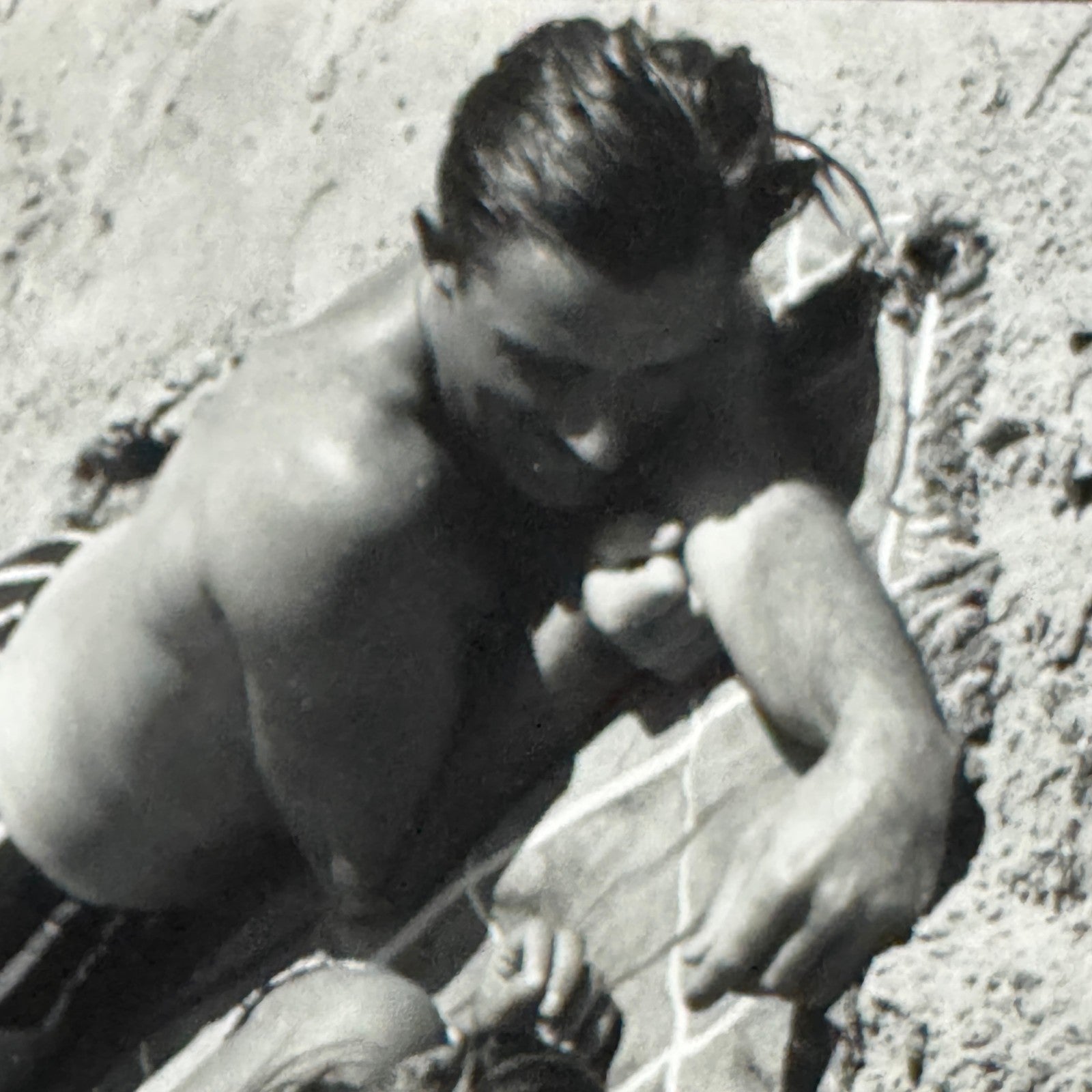 Vintage Photograph Sunbathing Couple On Beach Racing Driver Graham Hill ?