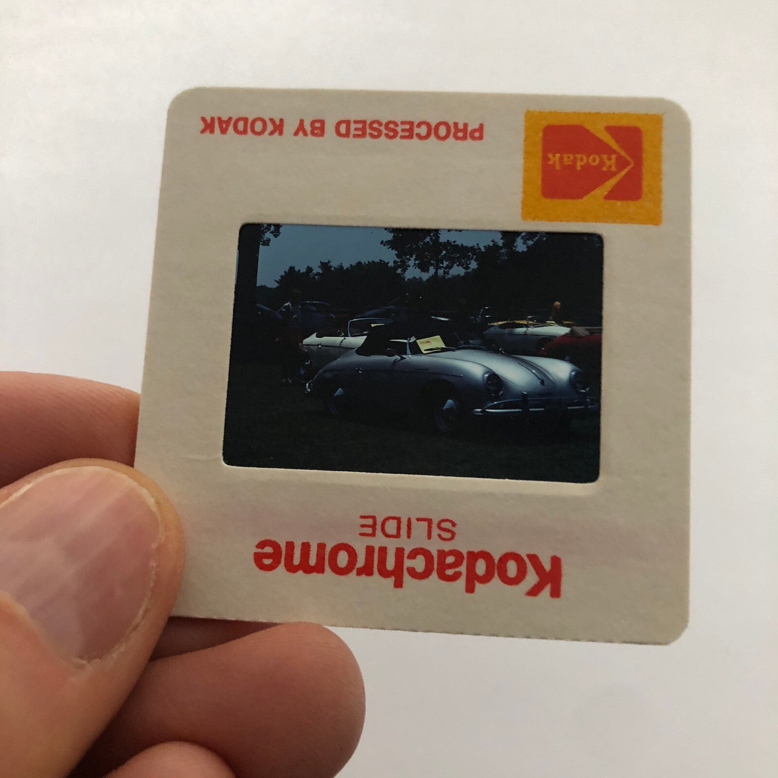 Porsche 356 Cabriolet Convertible Car Show 35mm Photo Slide Vintage 1981