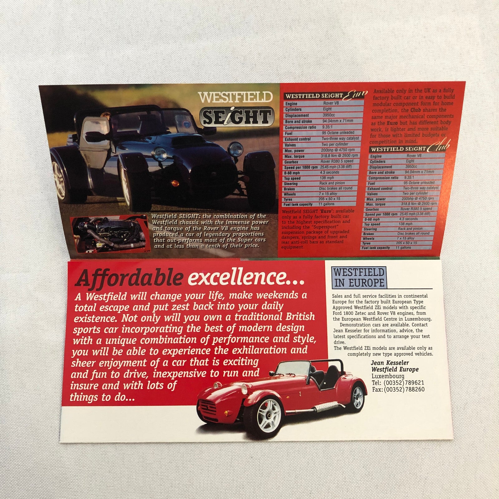 Westfield Kit Car Sports Cars Sales Brochure Catalog SEiGHT 1600 1800
