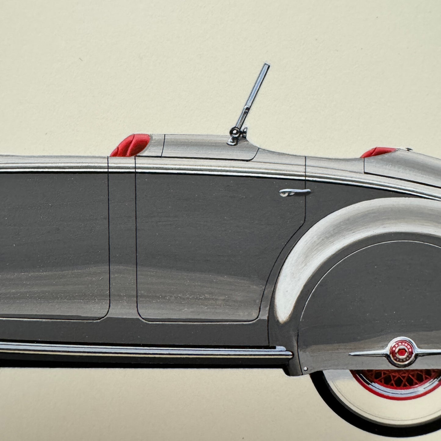 1934 Packard 12 LeBaron Sport Phaeton Car Illustration Art Drawing Hand Drawn