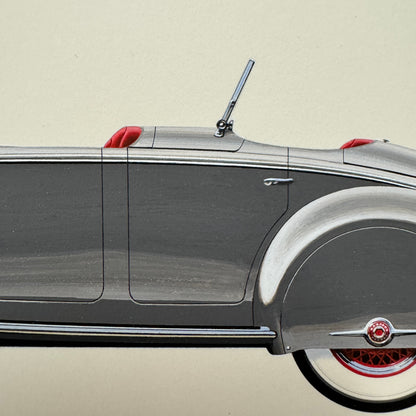 1934 Packard 12 LeBaron Sport Phaeton Car Illustration Art Drawing Hand Drawn