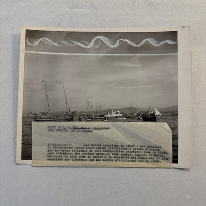 Vintage Royal Canadian Navy Ship Photograph Photo HMCS Saguenay Boat