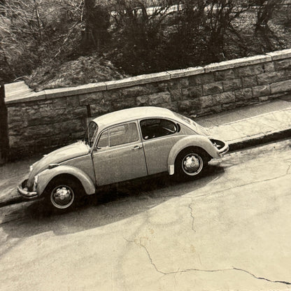 Vintage Street Photograph VW Volkswagen Beetle Montreal Foam Mounted Large Print