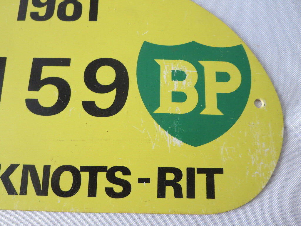 Vintage 1981 Hots - Knots Rit Holland Car Rally Participant Plate Plaque BP #159