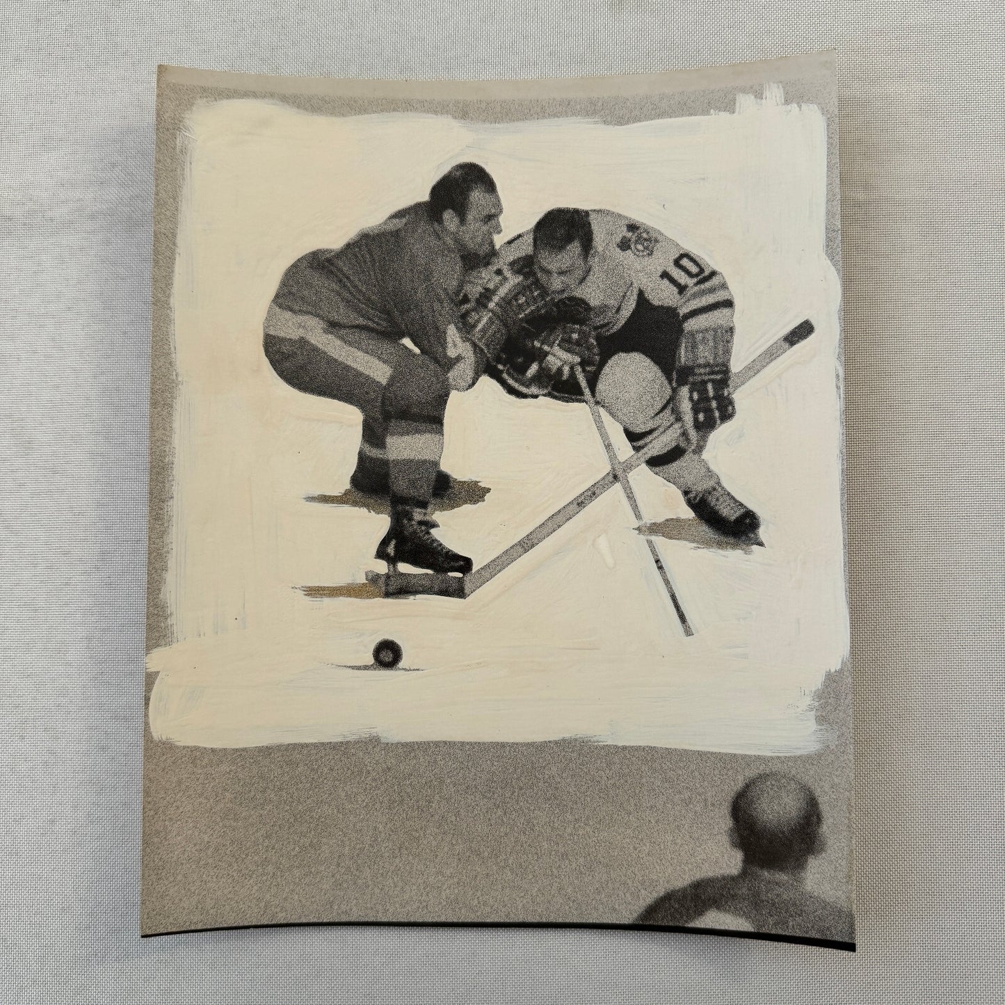 Vintage Hockey Photo Detroit Red Wings Chicago Blackhawks Player Photograph