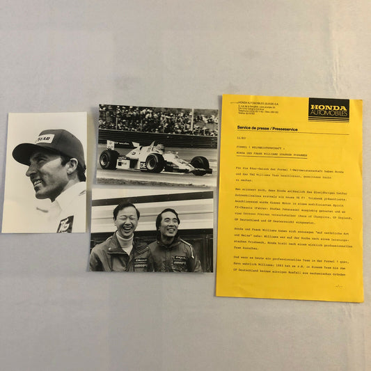 1983 Honda Racing Car Press Kit Frank Williams Keke Rosberg + GERMAN Text 