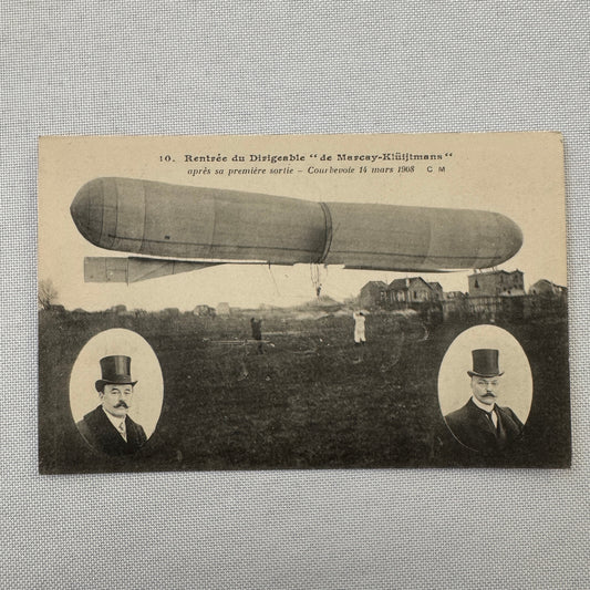 Vintage Airship Dirigible Zeppelin Baron DeMarcay Kluijtmans Postcard Post