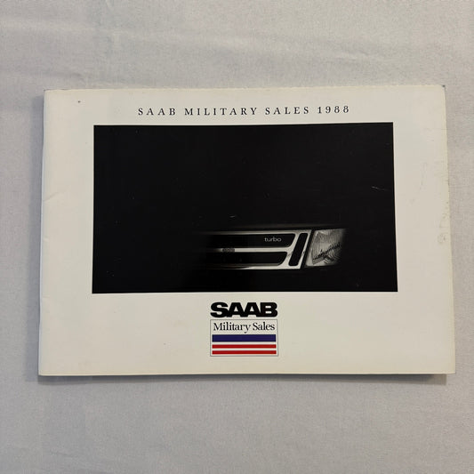 1988 Saab Military Sales Brochure Catalog Saab 900 Turbo 9000 900S Convertible