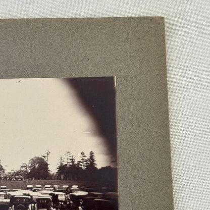 Vintage Photograph on Board Antique Car Automobile Parking Man Photo Image