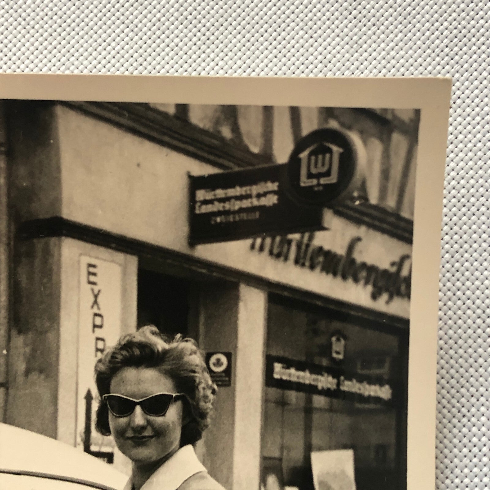 Vintage Photo Photograph Snapshot Woman with VW Volkswagen Beetle Bug Car