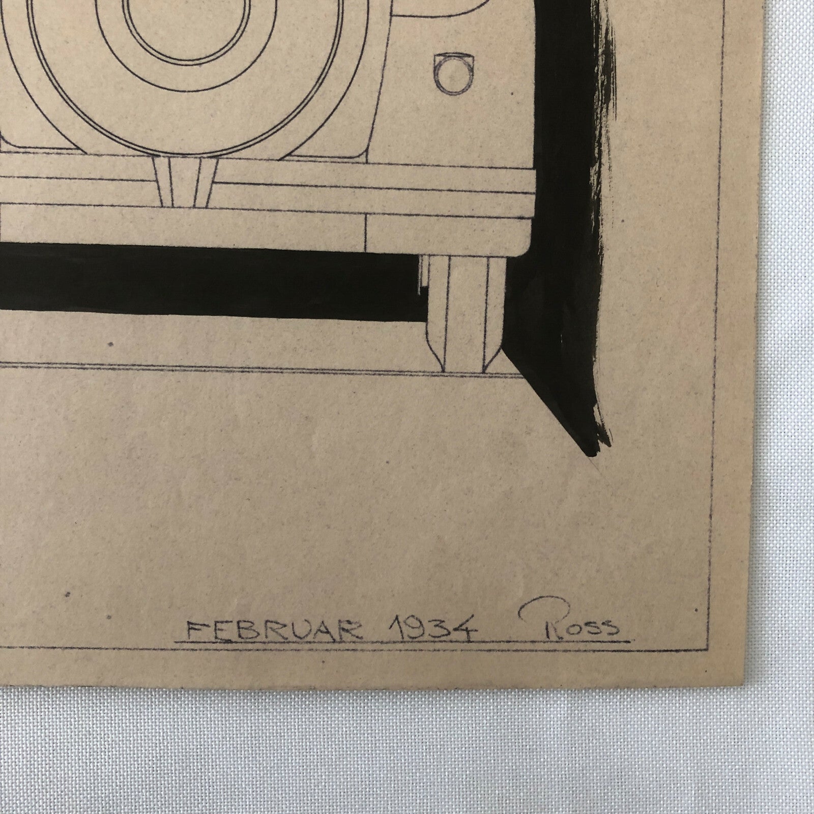 1934 Coachbuilder Car Design Blueprint Rendering Blue Print Coupe 