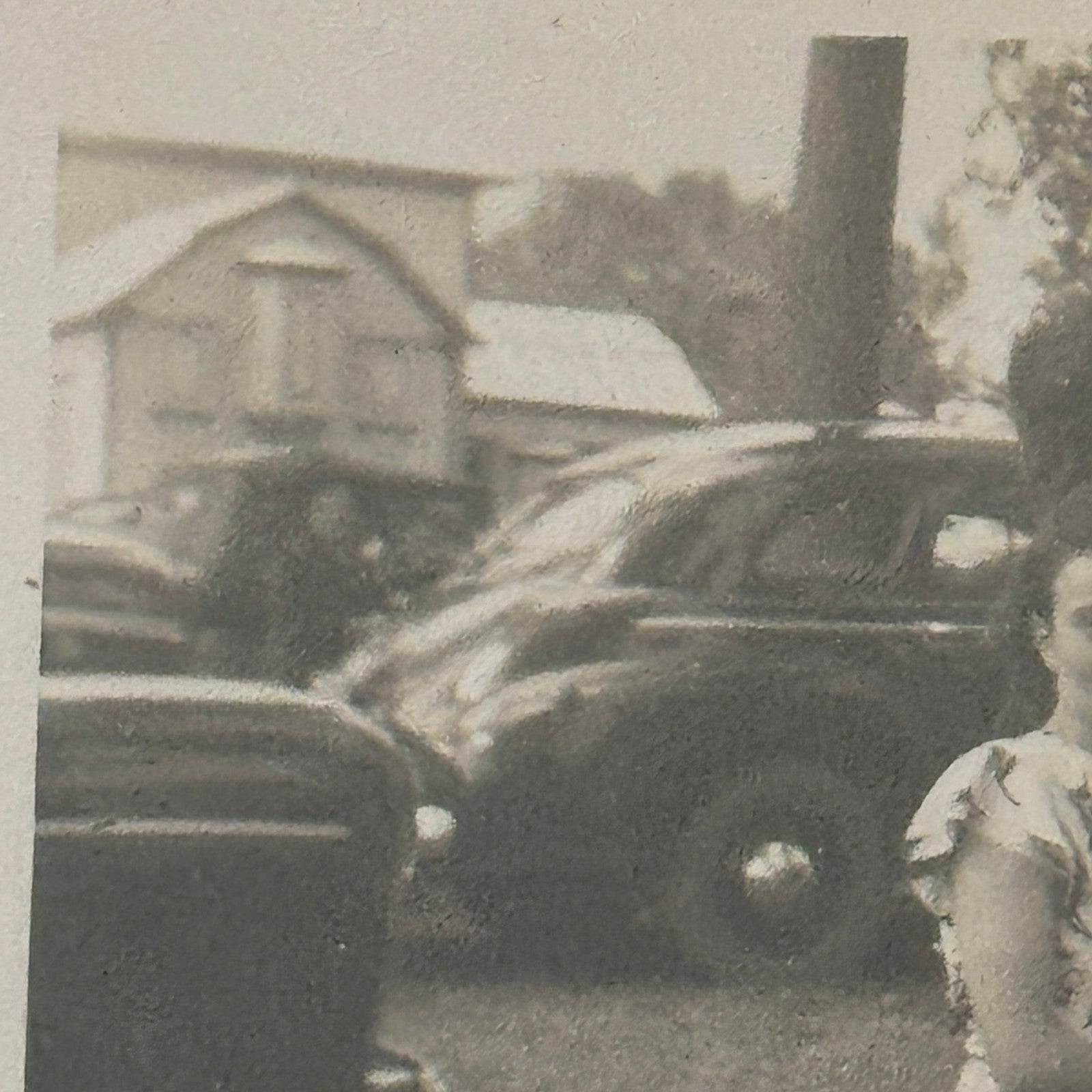 Vintage Photo Photograph Print Family with Car Automobile Children Man Woman