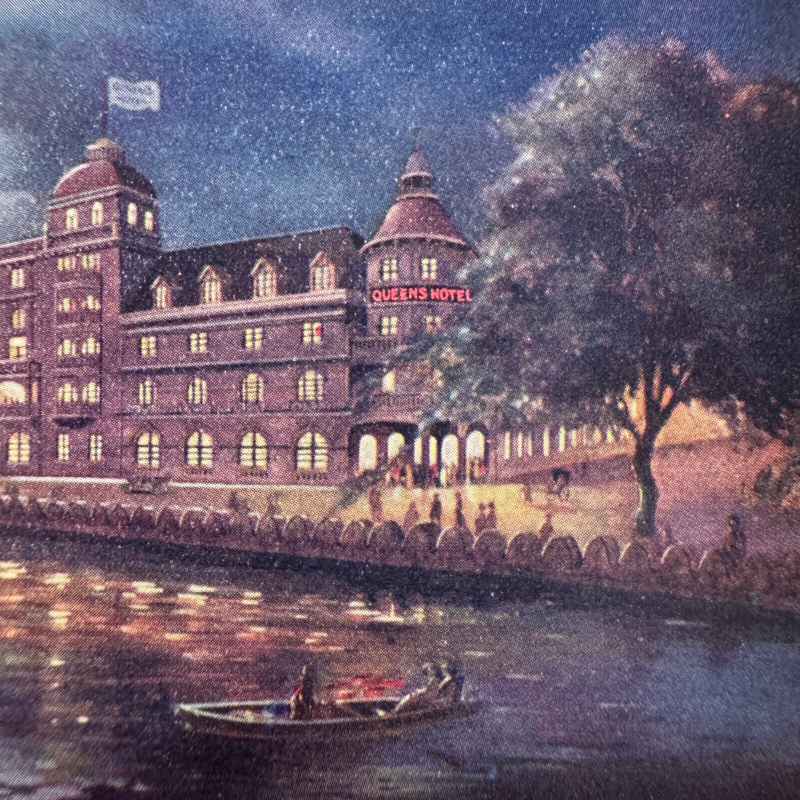Vintage Hotel Travel Luggage Label Queen's Hotel Kandy Ceylon Sri Lanka