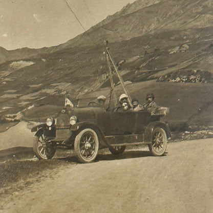Vintage Photograph People with Antique Car Early Automobile