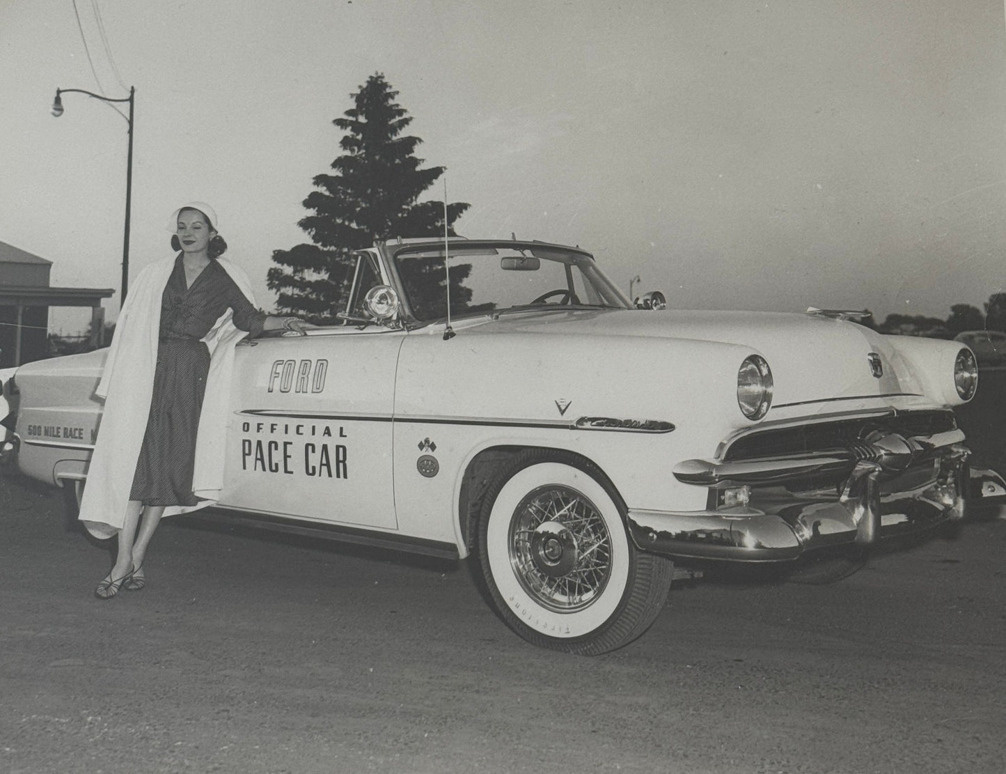 Vintage Indy 500 Racing Photo Ford Convertible Official Pace Car Photograph