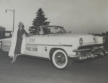 Vintage Indy 500 Racing Photo Ford Convertible Official Pace Car Photograph