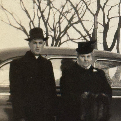 Vintage Photo Photograph Print Man and Woman with Car Automobile