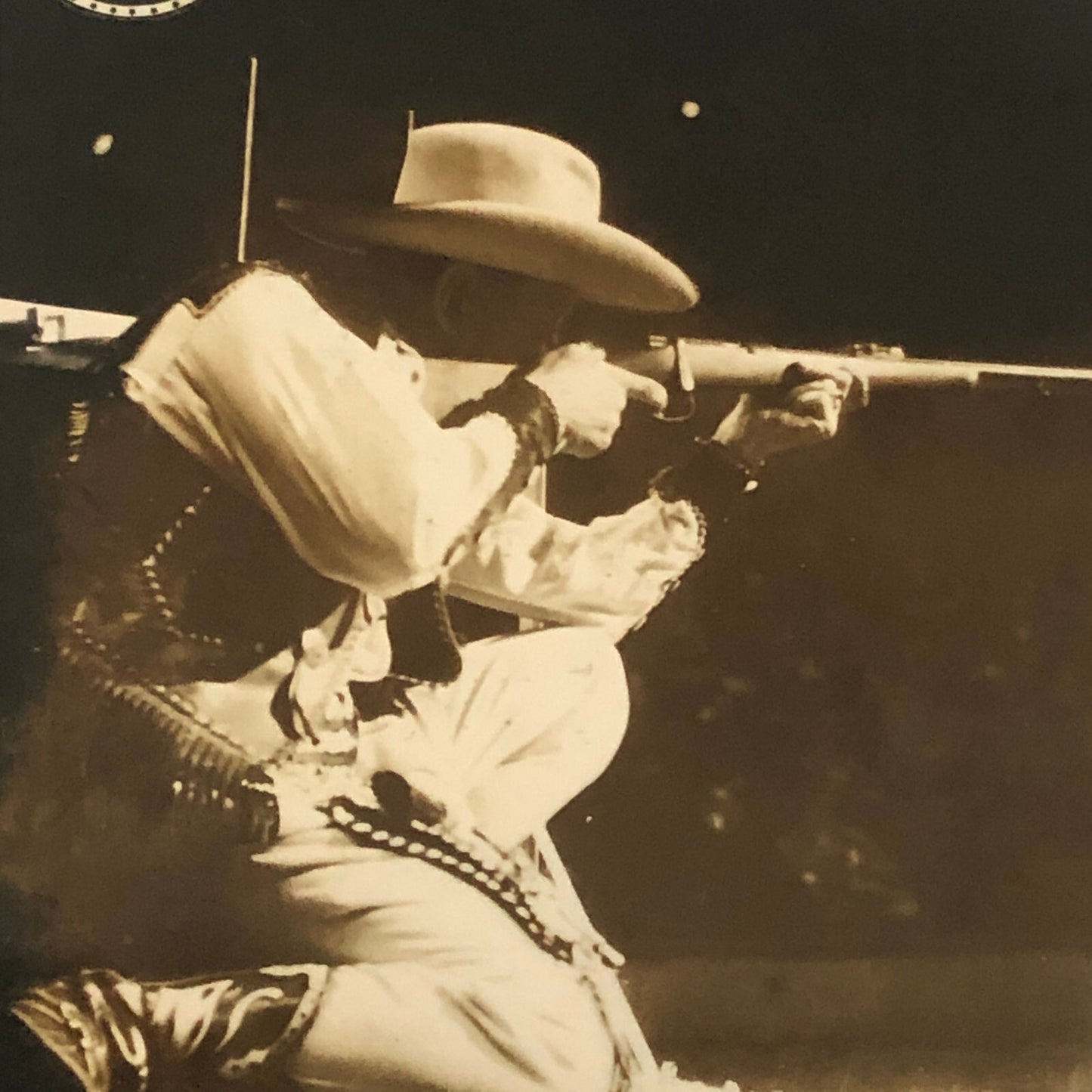 Vintage Circus Photo Billy Karaltini Western Performer Cowboy Bird Photograph 2x