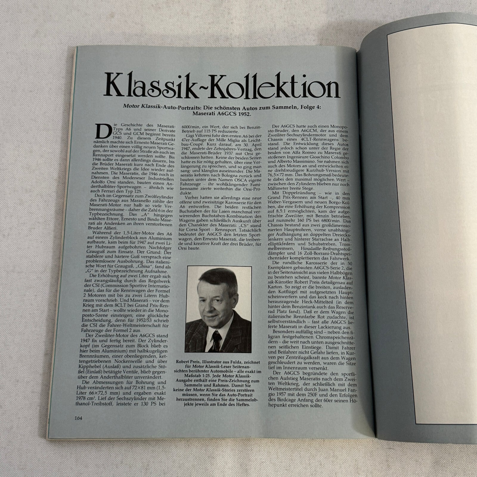 1952 Maserati A6 GCS 2000 Roadster Car Illustration Hand Drawn Art Vintage