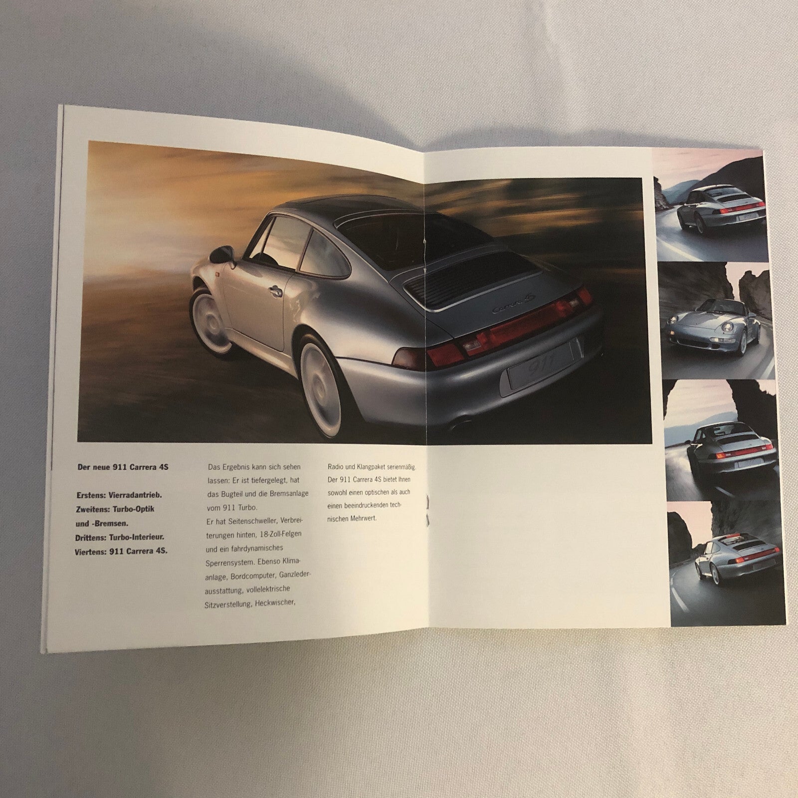 Porsche 911 Sales Brochure Catalog GERMAN TEXT Coupe Cabriolet Targa 4 4S Turbo