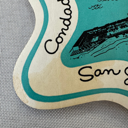 Vintage Hotel Travel Luggage Label Condado Beach Hotel San Juan Puerto Rico