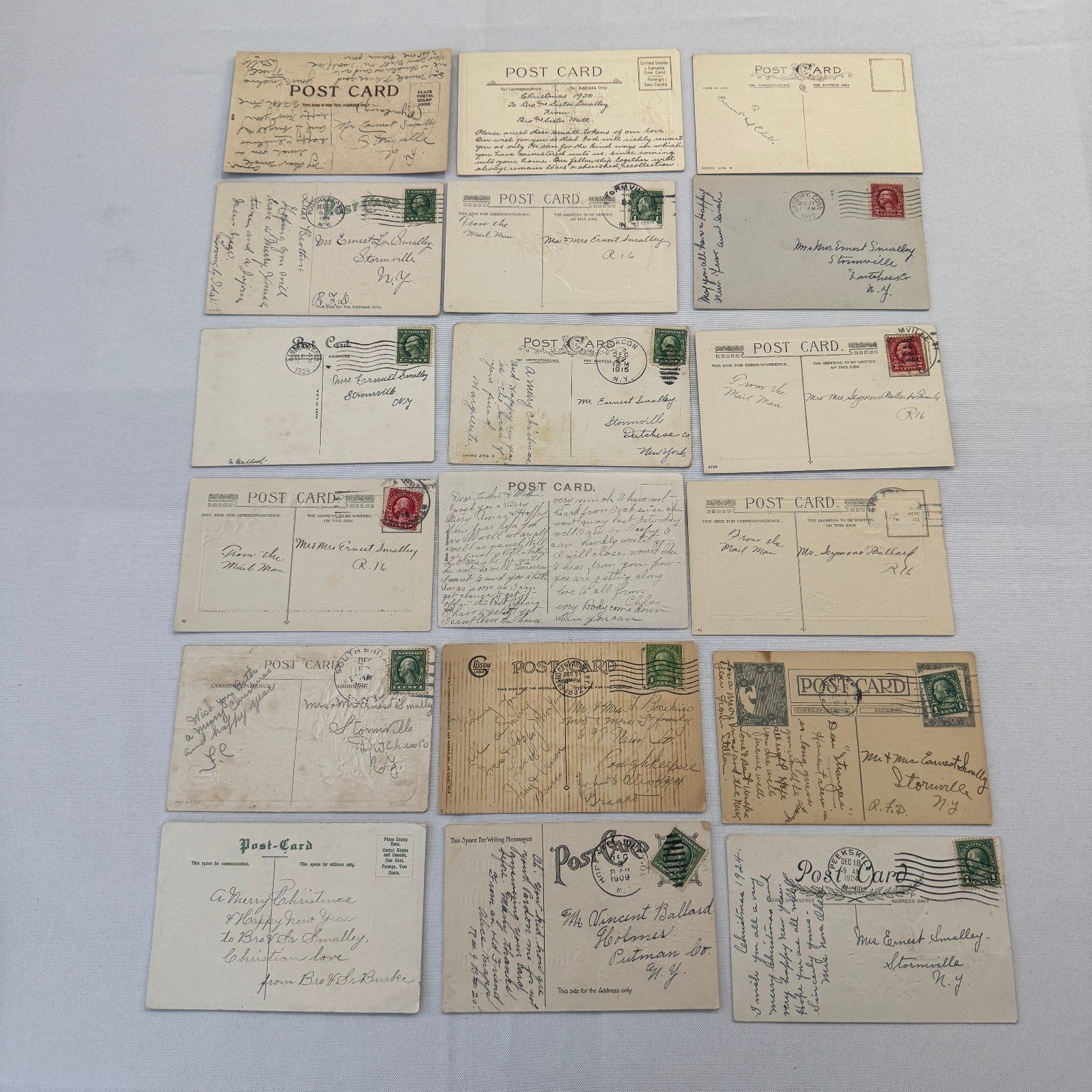 Antique Christmas & New Years Postcard Collection Lot Birds Flowers Xmas 100+