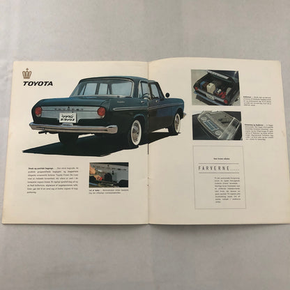 Vintage Toyota Crown Deluxe Car Sales Brochure Catalog DANISH TEXT