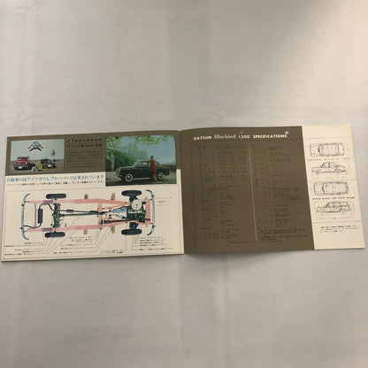 1961 Datsun Bluebird 1200 Car Sales Brochure Catalog Japanese JDM Deluxe Wagon +