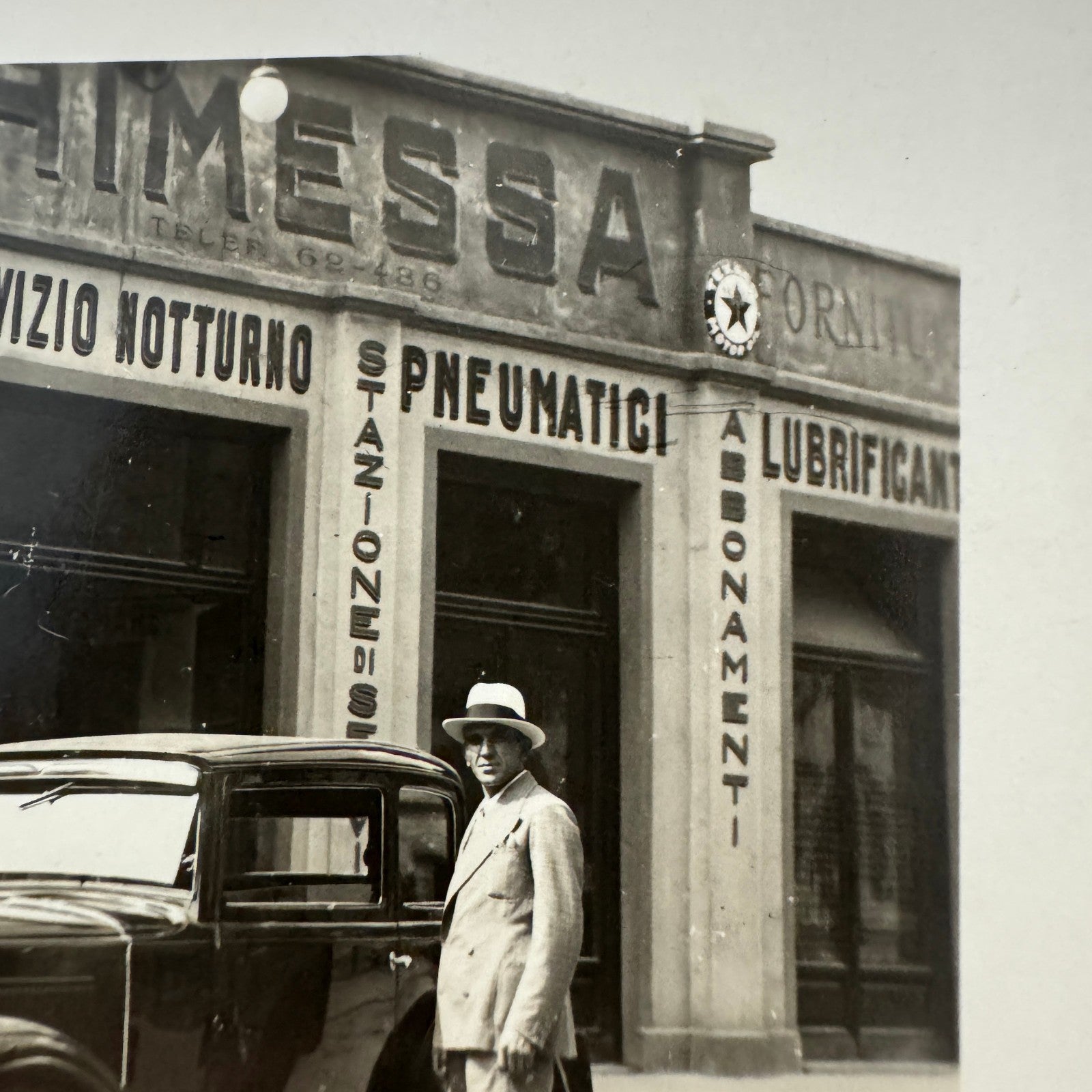 Vintage Postcard Real Photo Postcard RPPC Man with Automobile Car Service Garage