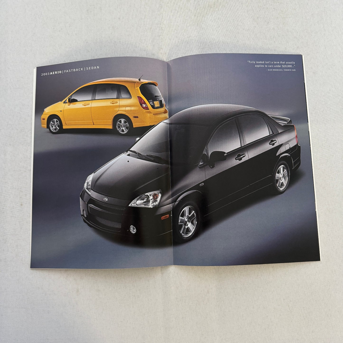2003 Suzuki Aerio Car Sales Brochure Catalog Sedan GLX Fastback S 5X