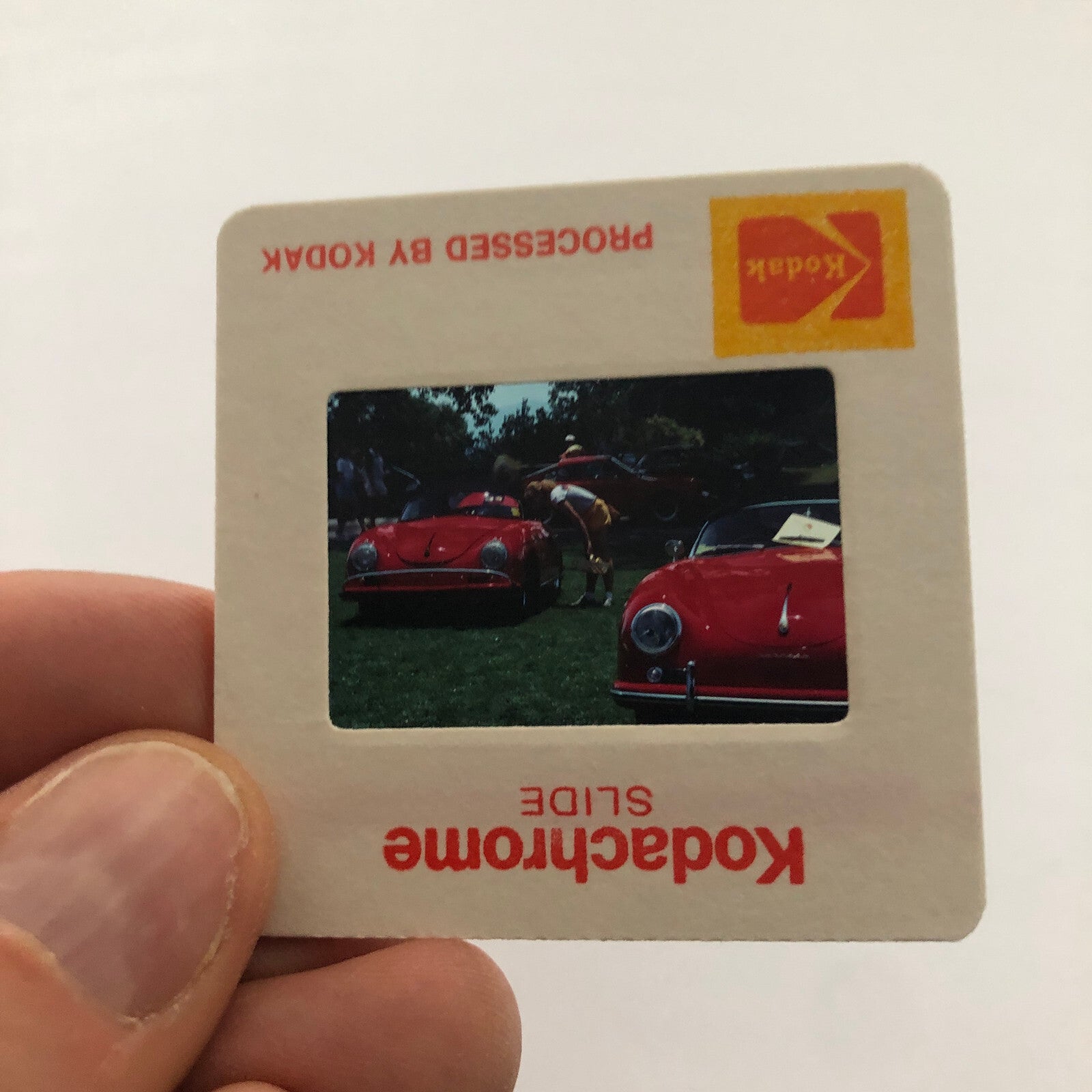 Porsche 356 Cabriolet Convertible Car Show 35mm Photo Slide Vintage 1981