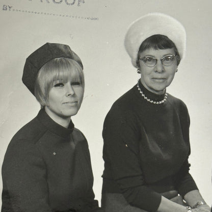 Women in Fashion Hats Vintage Photo Photograph Print Likely from Advertising