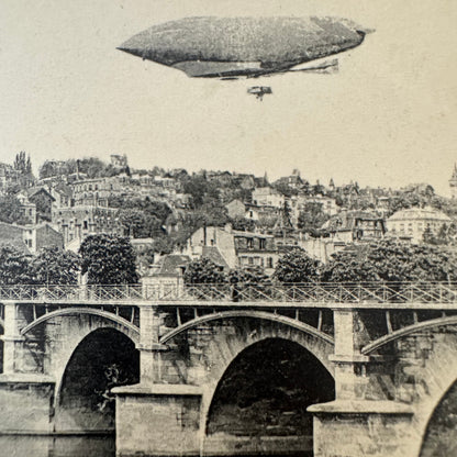Vintage Military Zeppelin Airship Dirigible Postcard Post Card French Liberte