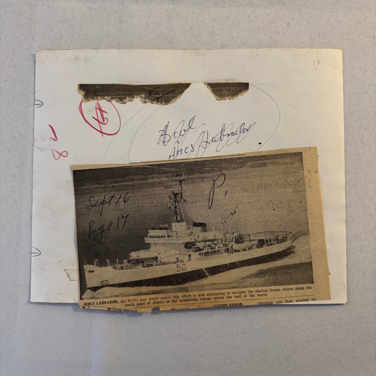 Vintage Ship Boat Photo Photograph Print HMCS Labrador Ship