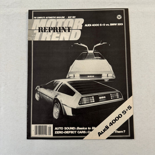 1981 Audi 4000 Car Sales Brochure Road Test Delorean BMW 320i Motor Trend