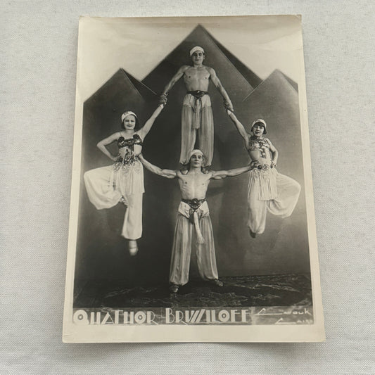 Vintage Circus Acrobat Act Balancing Photo Photograph Performers