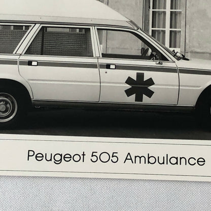 Vintage Peugeot 505 Ambulance Van Factory Press Photo Photograph 