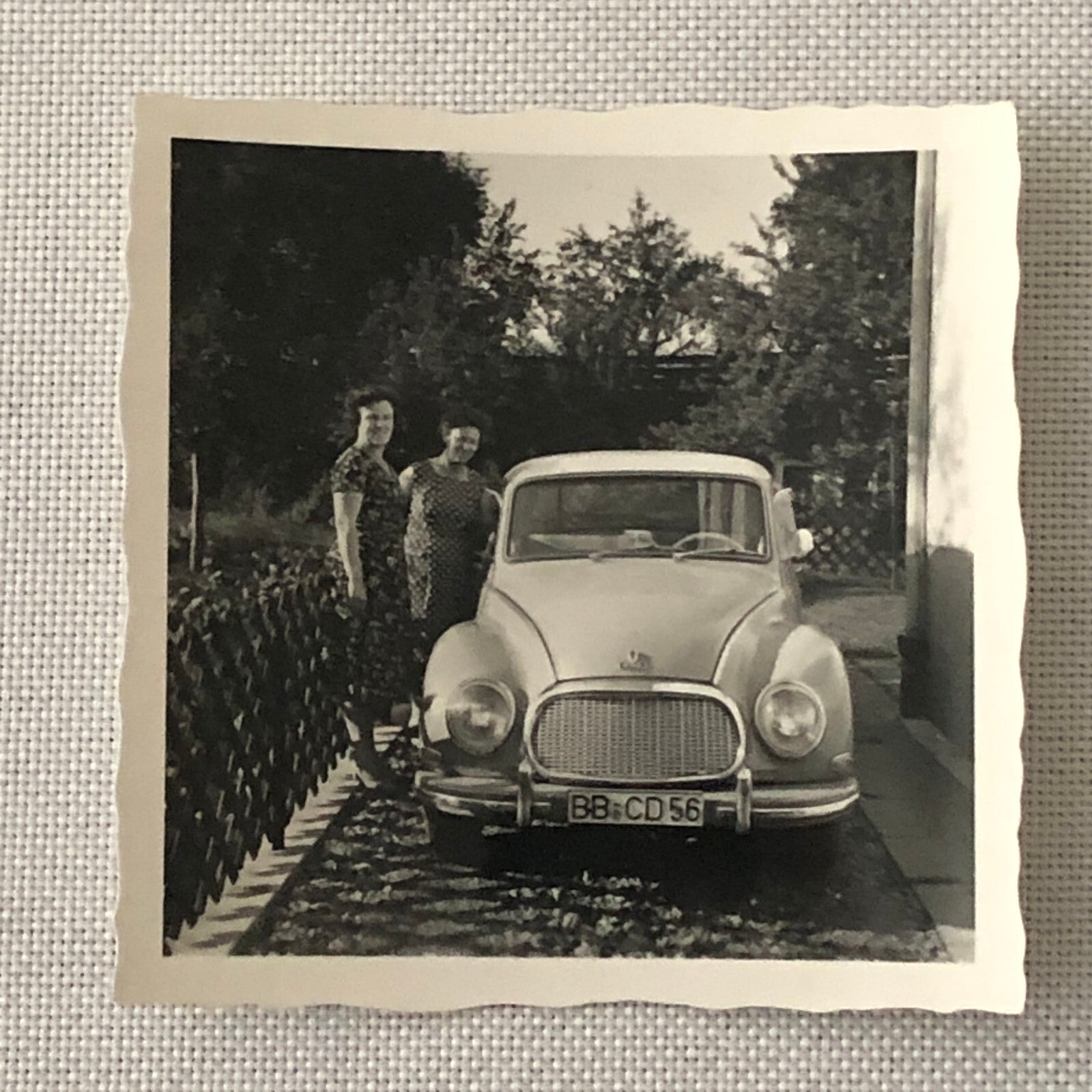 Vintage Photo Photograph  Women with Auto Union Audi Car - Tag AL22SM2