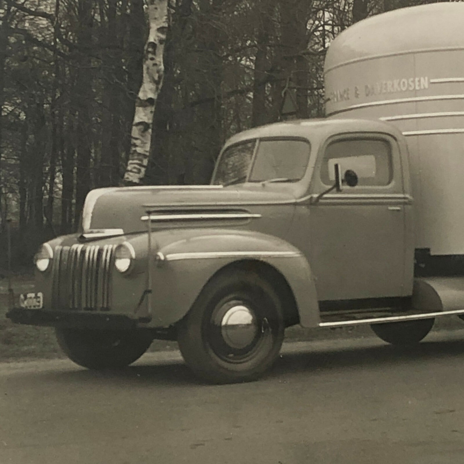 Vintage Photo Photograph of a Truck and Trailer Lot of 2 - Denmark ? 