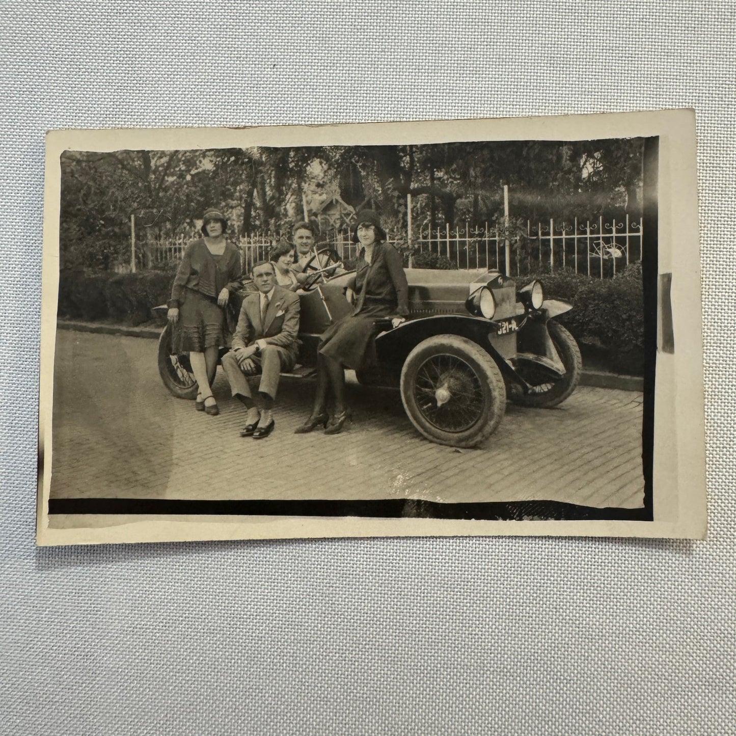 Vintage Postcard Real Photo Postcard RPPC People Fiat Car Automobile