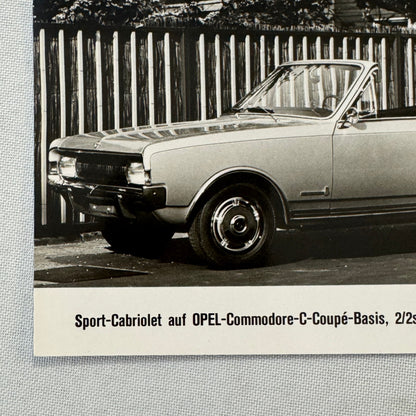 Opel Commodore Convertible Photo Sport Cabriolet Car Automobile German 1968