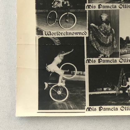Circus Bicycle Act Performer Photo Photograph Miss Pamela Olliver Vintage