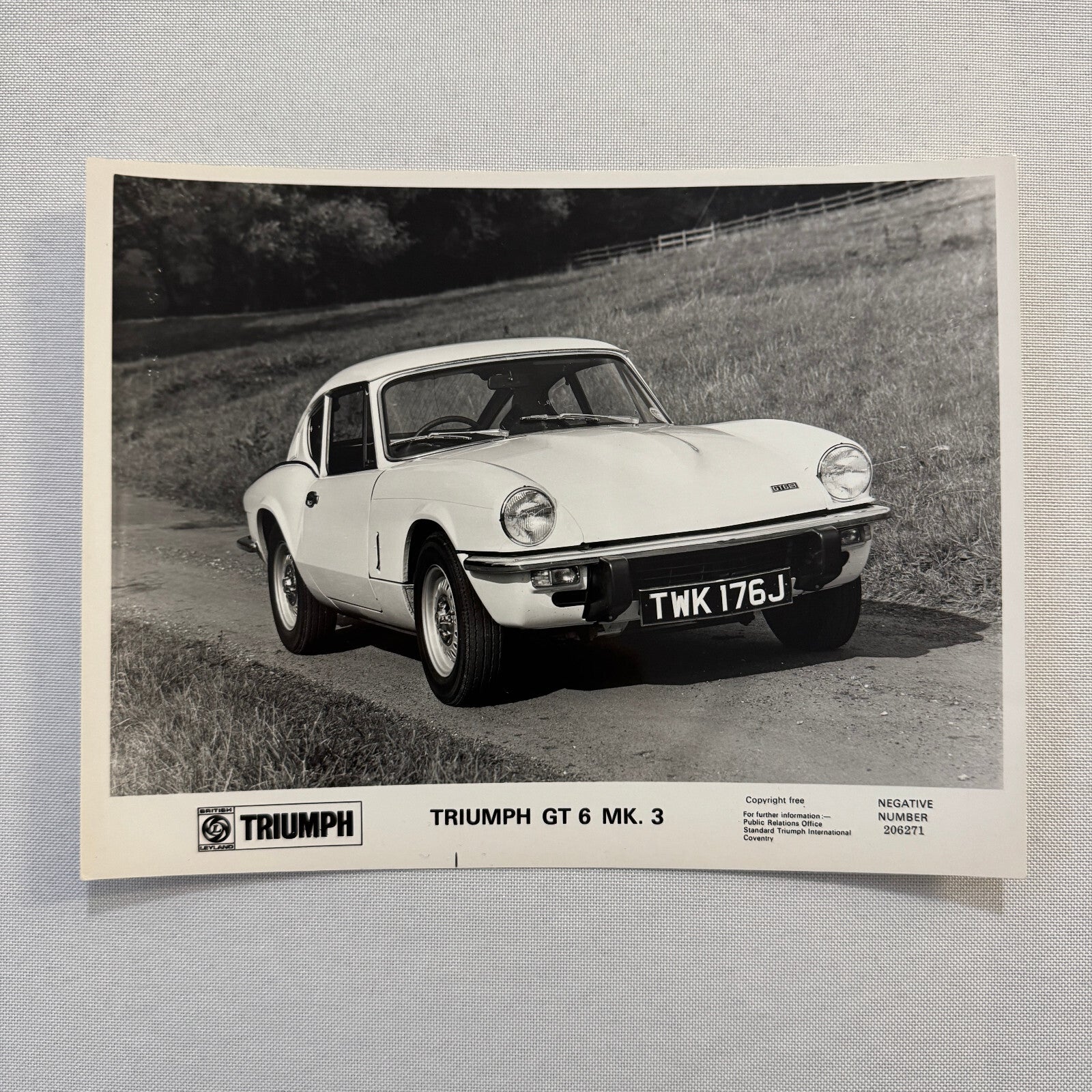 Triumph GT6 Mark 3 Car Factory Press Photo Photograph