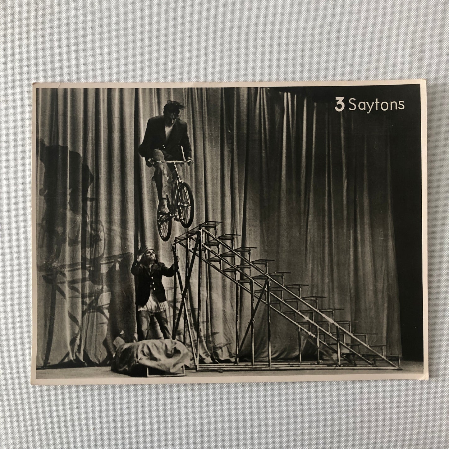 Circus Performer Act Bicycle Stunt Photo Photograph 3 Saytons Vintage