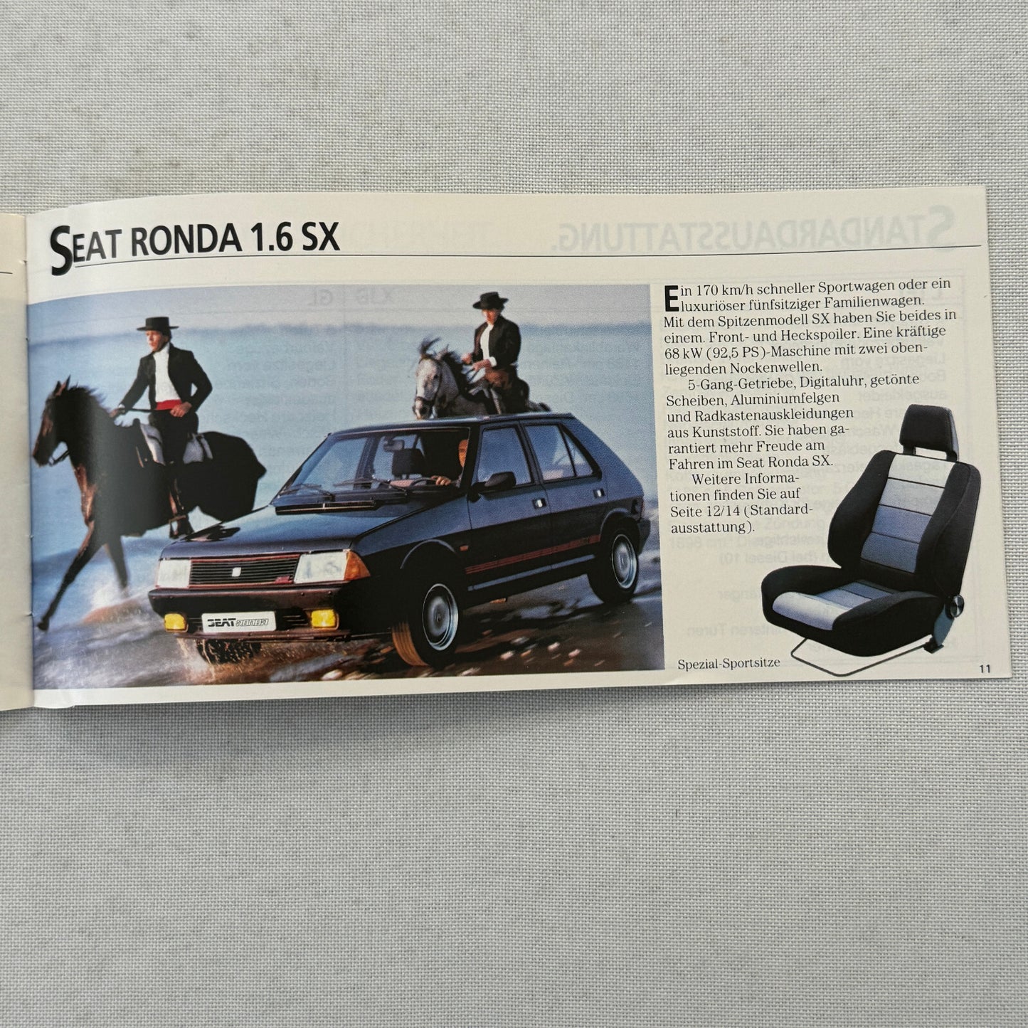 Seat Ronda Car Press Kit Brochure Photos 1983 1984 GERMAN Text European