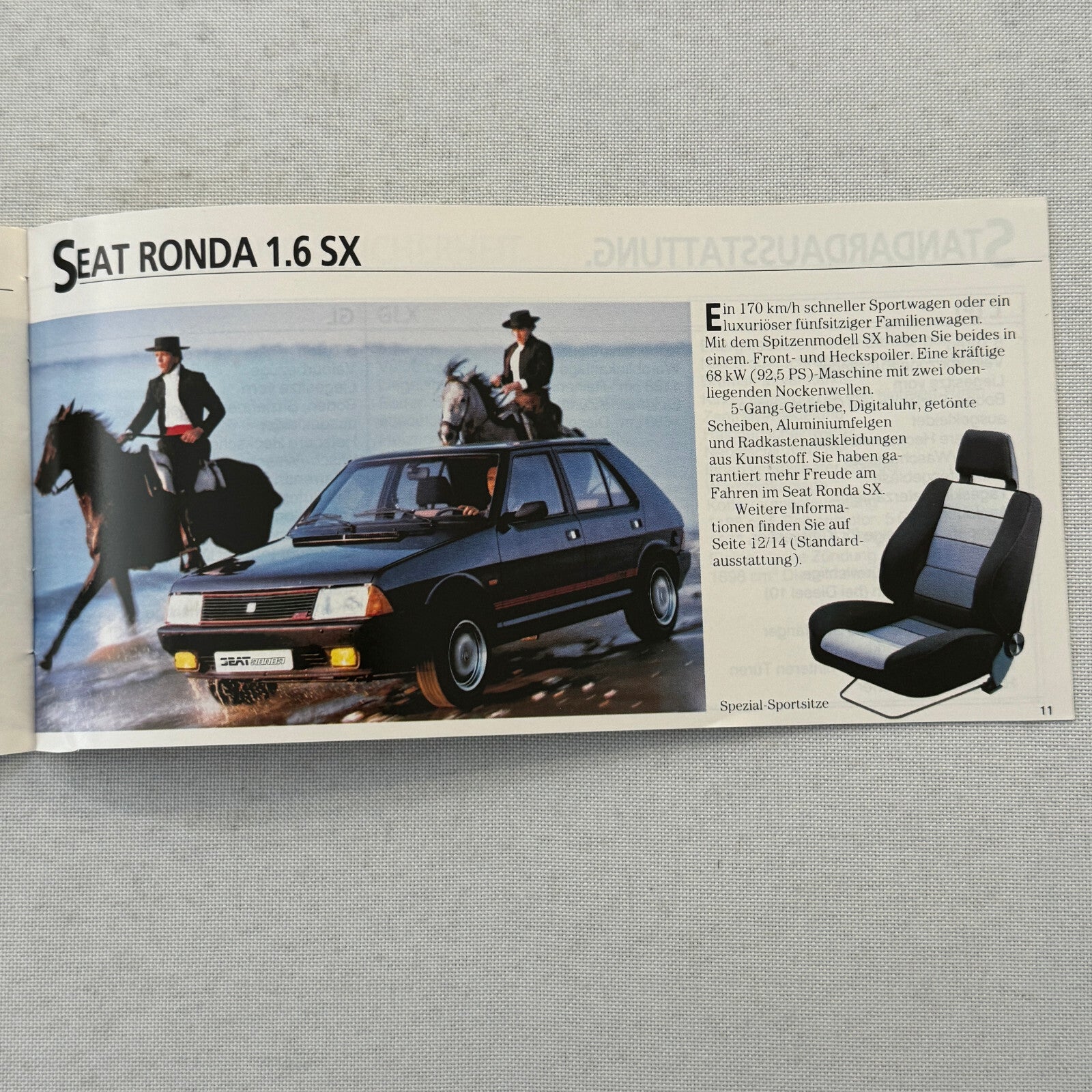 Seat Ronda Car Press Kit Brochure Photos 1983 1984 GERMAN Text European
