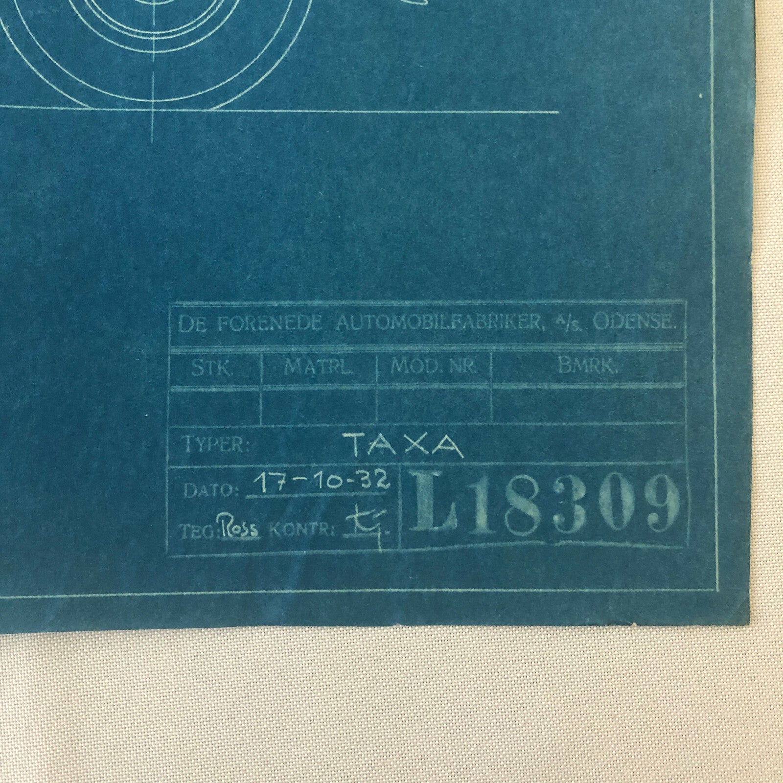 1932 Coachbuilder Car Design Blueprint Rendering Blue Print Taxi Body Style