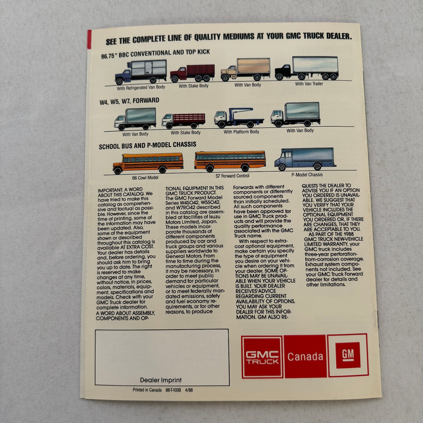 GMC Forward Truck Sales Brochure Catalog W4 W5 W7
