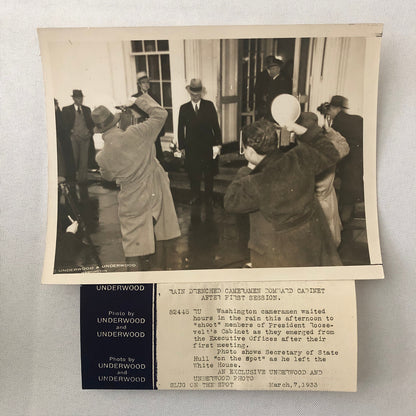 Press Photo Photograph President Franklin Roosevelt Cabinet News Photographers